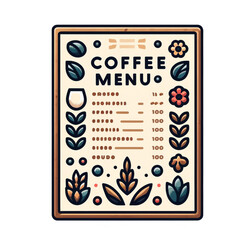 Coffee menu, illustration for coffee shop decoration