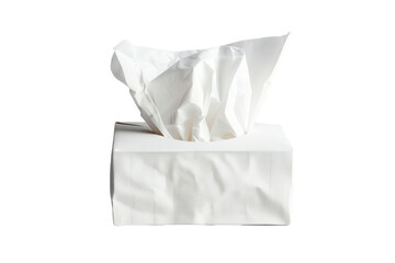 white paper bag with box tissue. isolated on a transparent background