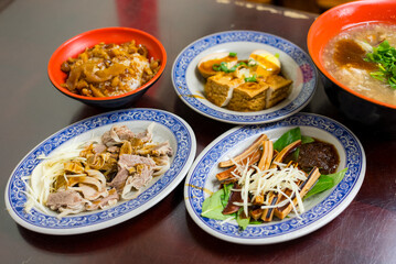 Local Taiwanese food with pork meat and tofu