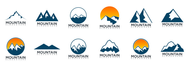 collection abstract mountain logo design illustration