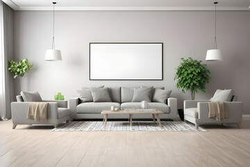 Modern Living Room Background. Stylish Interior Design.