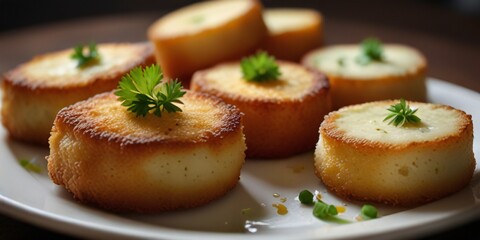 baked potato with cheese and herbs