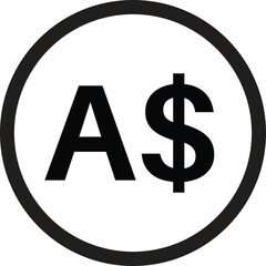 Australia dollar icon . Australia currency symbol . Australian Dollar coin icon vector
