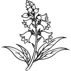 Obraz premium Snapdragon flower outline illustration coloring book page design, Snapdragon flower black and white line art drawing coloring book pages for children and adults