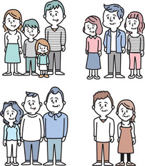 いろいろな世代の家族のイラスト