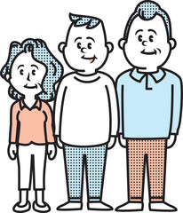 3人家族のイラスト