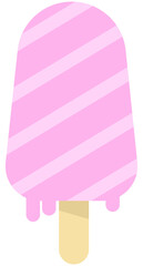 Kids hand drawn cute summer elements set popsicle