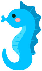 Kids hand drawn cute summer elements set seahorse © Wink2