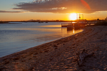 Wyndham Harbour Marina at sunset, Melbourne, Victoria, Australia