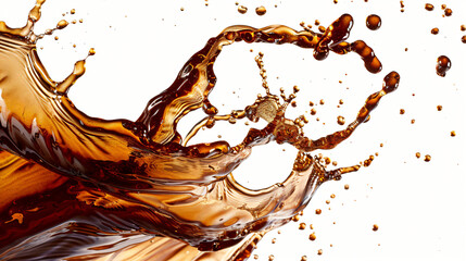 Splash of coffee on white background