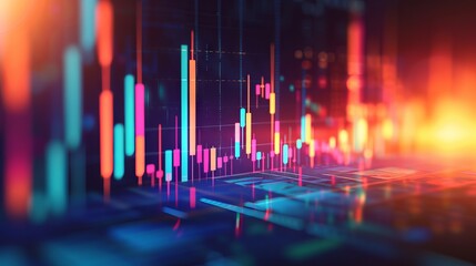 In-depth analysis of market trends: detailed candlestick chart illustrating financial stock market fluctuations and trading strategies &ndash; A comprehensive 2D illustration