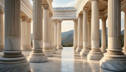 Fototapeta premium Ancient Echoes: Marble Pillars' Legacy