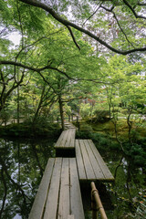 池にかかる橋