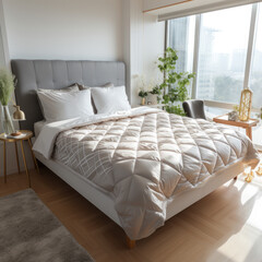 Obraz premium Modern Minimalist Bedroom with Natural Light