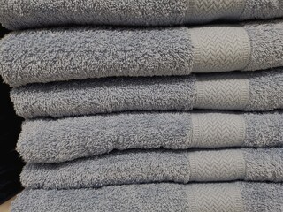 Close up of grey towel background or texture