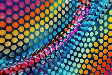 A high-definition capture of a sophisticated dot pattern in vivid colors.