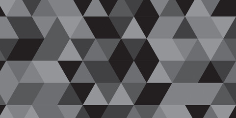 Obraz premium Abstract geometric black and gray background seamless mosaic and low polygon triangle texture wallpaper. Triangle shape retro wall grid pattern geometric ornament tile vector square element.