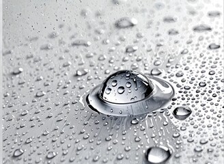Water dripping on white background