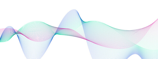 Glowing gradient colorful flowing dynamic wave lines background. Digital shiny moving lines design element. Modern gradient flowing wave lines. Futuristic technology concept. Vector illustration