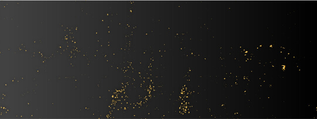 Abstract luxury golden confetti glitter and dust falling down on black background. Beautiful golden light background. Shiny glittering dust background. Vector illustration.