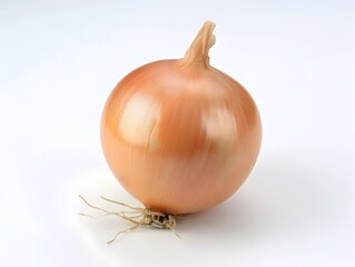 Closeup View of Freshly Harvested Organic Onion on a Clean White Background