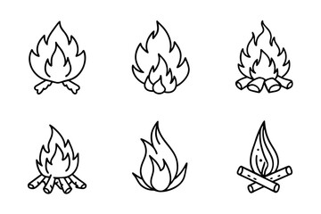 Hand drawn bonfire different style