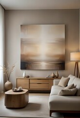 Interior design with sofa and picture frame.