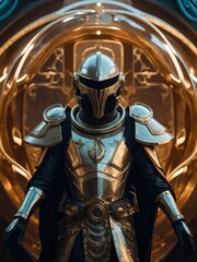 celestial traveler reflects the future of space exploration inmesmerizing retro-futuristic scene