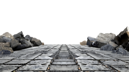 The pavement is separated into cutouts