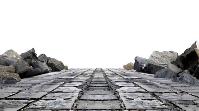 The pavement is separated into cutouts