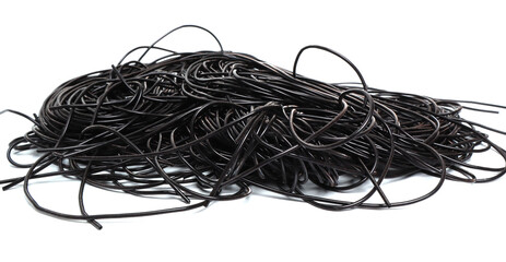 black bullion wire isolated on white background