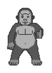 Gooding gorilla in pixel art