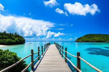 View of wooden bridge