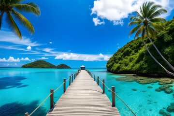 View of wooden bridge