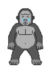 Pixel Art Crying Gorilla Clipart