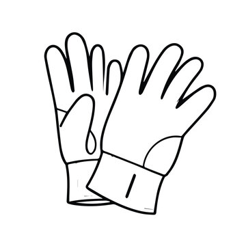 recommend clip art: glove line color vector illustration 