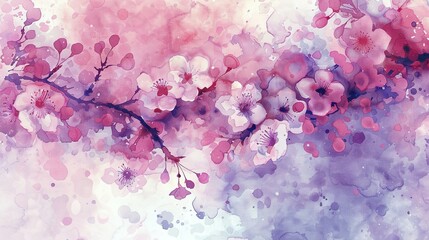 Soft Petals: A Gentle Watercolor of Cherry Blossoms
