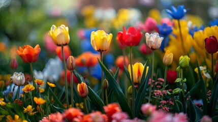 Fototapeta premium Floral Flourish Vibrant Spring Garden