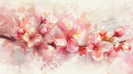 Dreamy Sakura: Watercolor Brushstrokes of Tranquility