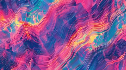 A digital glitch abstract texture background, featuring a pattern of colorful, distorted lines and shapes, creating a sense of movement and distortion.