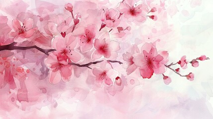 Dreamy Sakura: Watercolor Brushstrokes of Tranquility