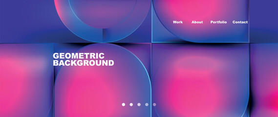 Round squares, circles with fluid gradients. Vector Illustration For Wallpaper, Banner, Background, Card, Book Illustration, landing page