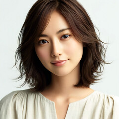 Naklejka premium ヘアモデル・ヘアカタログ・若い女性・ポートレート. AI generated.