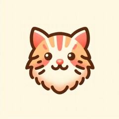 Fototapeta premium Cat Face Illustration in Cartoon Style. Generative AI