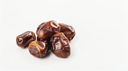 Sweet dried dates on white background