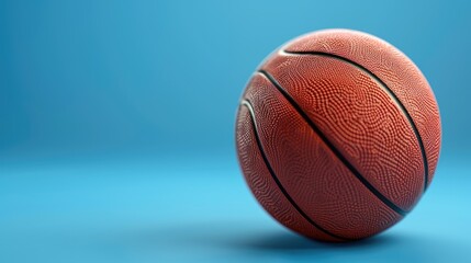 Red basketball on blue surface