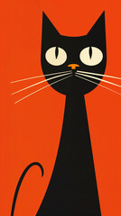 Obraz premium A pet cat or dog illustration, a renowned graphic designer known for his distinctive style and impactful designs. This artwork captures the essence of a beloved pet with aesthetic