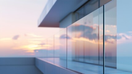 Captivating Architectural Glass Reflection at Sunset