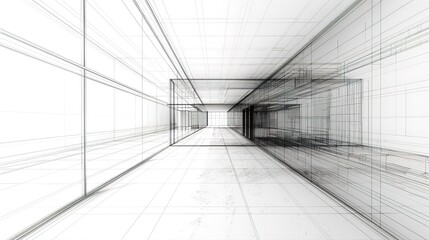 Fototapeta premium Hand-drawn sketch of architectural design