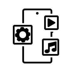 Vector solid black icon for Mobile apps